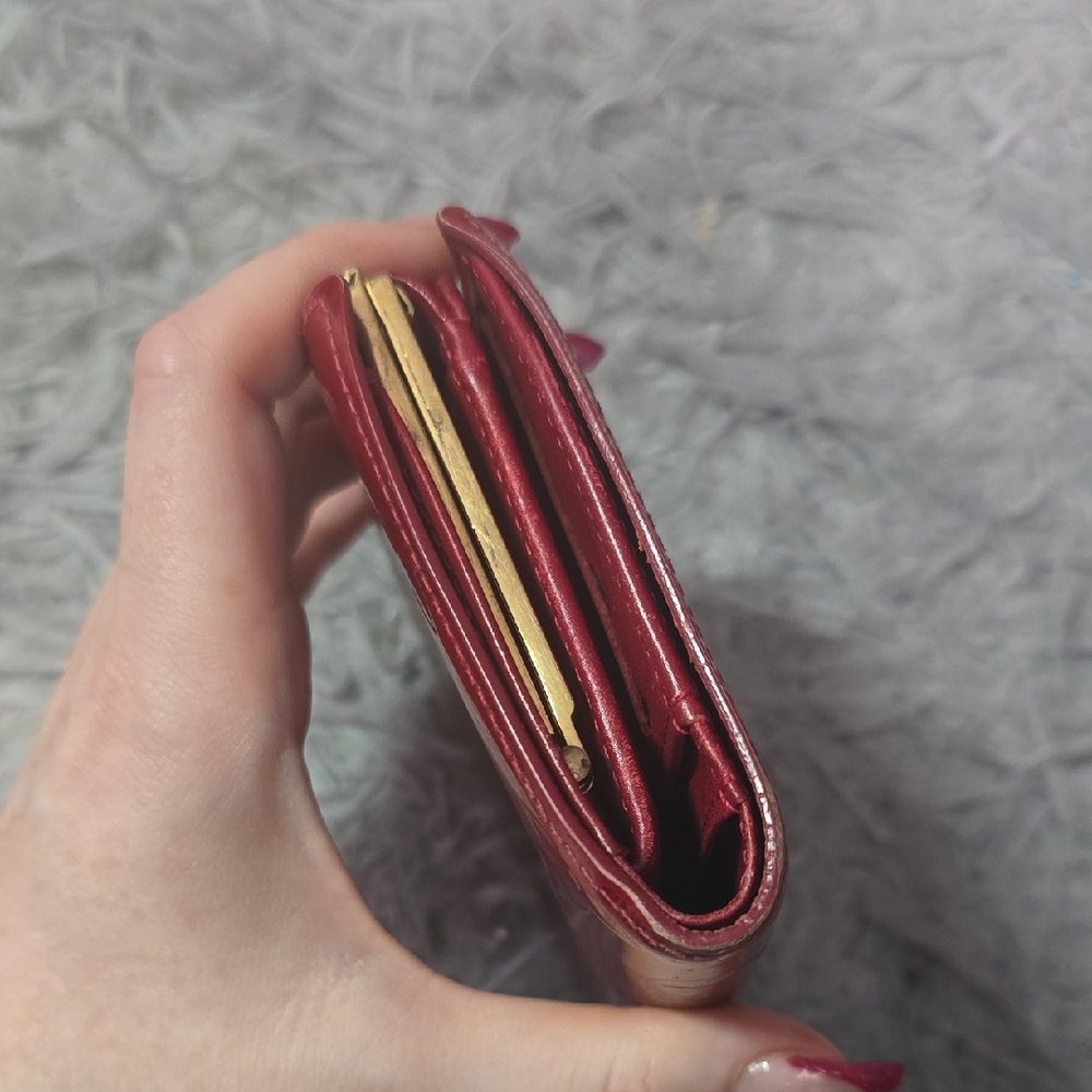 Louis Vuitton Monogram Vernis with Kiss lock Red Patent Small Wallet USED - Picture 5 of 13